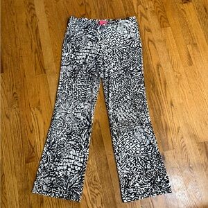Lily Pulitzer Georgia May Palazzo Pants in Onyx Home Slice size: Medium